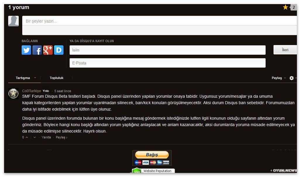 Disqus SMF Forum Uygulamasi