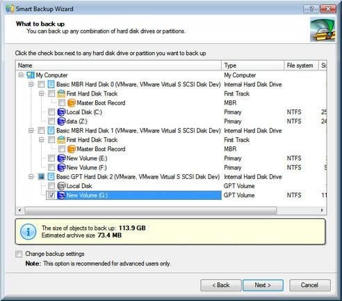 Paragon Smart Backup Wizard