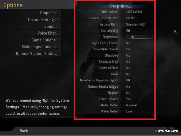 Call Of Duty 4 Grafik Ayarlari