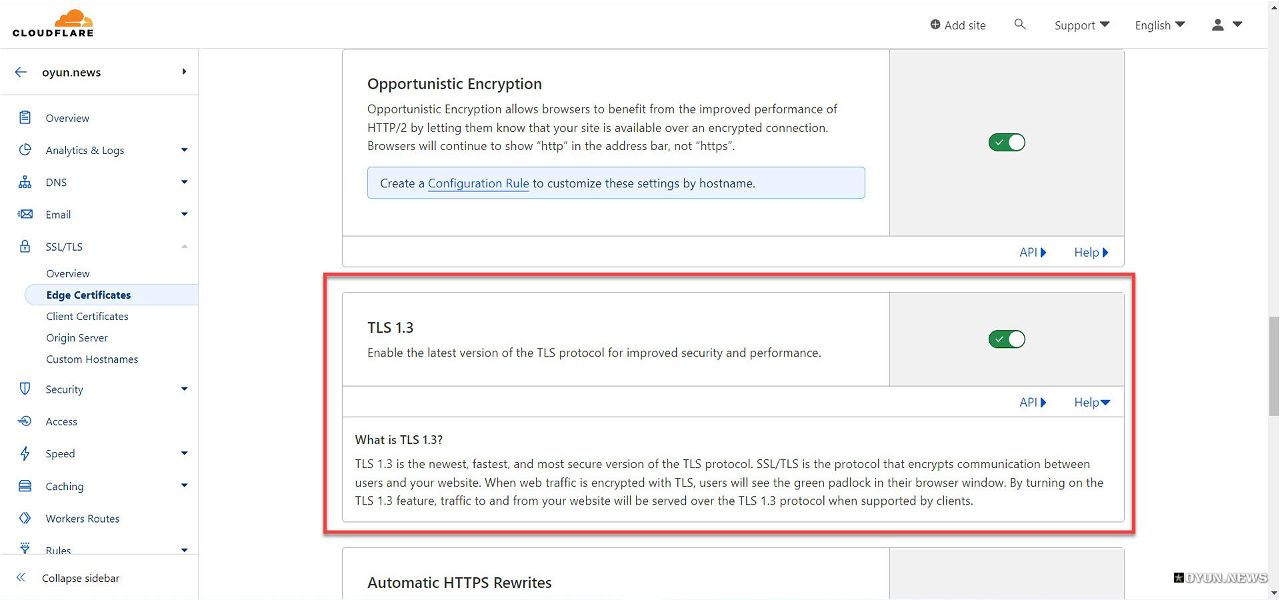 ChaCha20-Poly1305 şifrelemeli TLS 1.3 Kullanımı Cloudflare Tls 1.3 Kullanimi