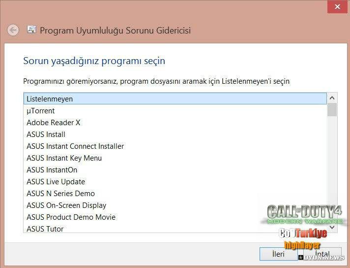 Cod 4 Windows 8 Hatasi Cozumu