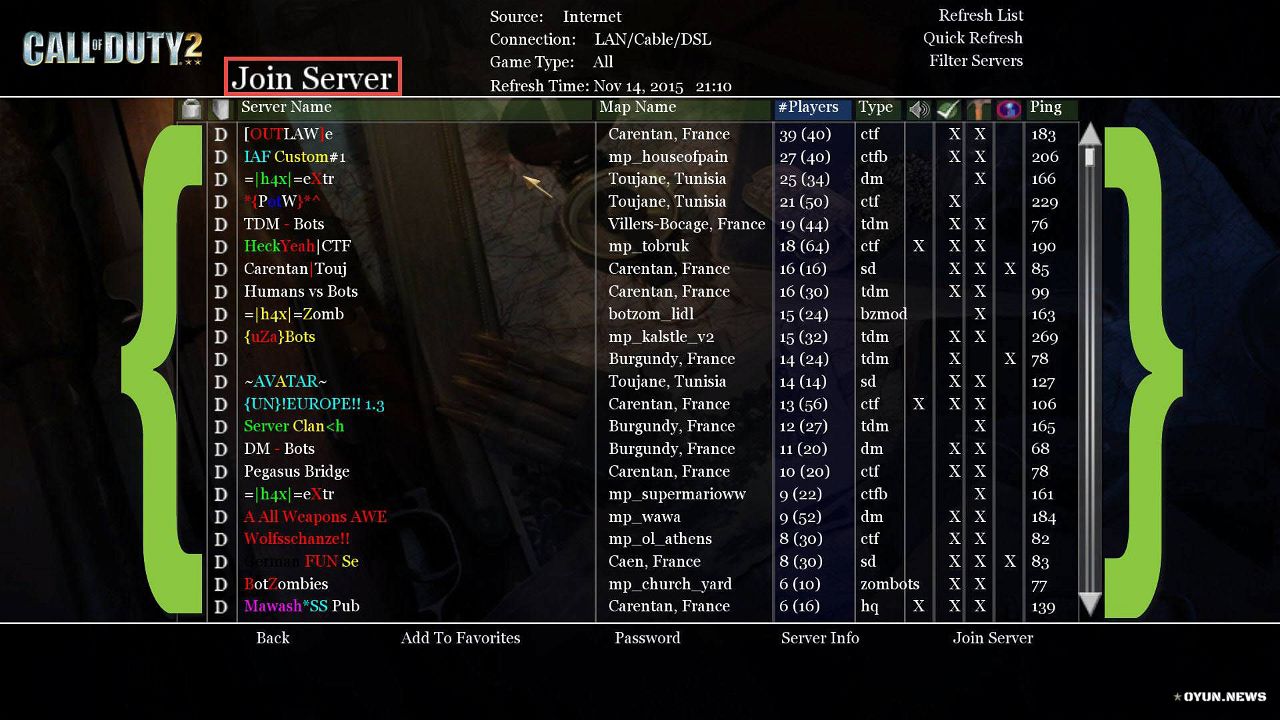 Cod2 Join Server List Gorunmek
