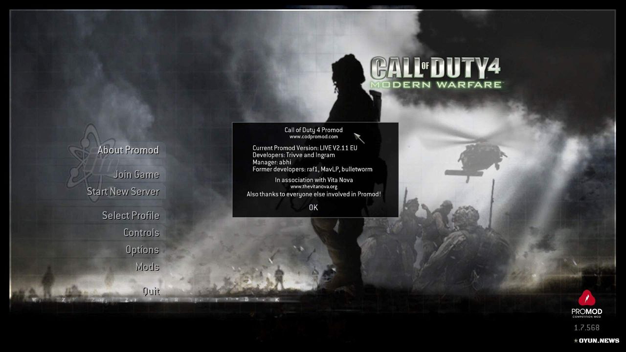 Cod4 Promodlive Main Menu