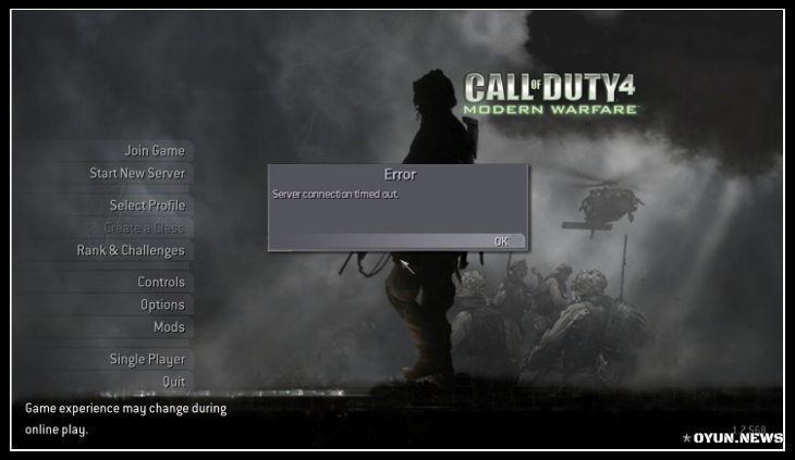 Cod4 Server Connection Timed Out