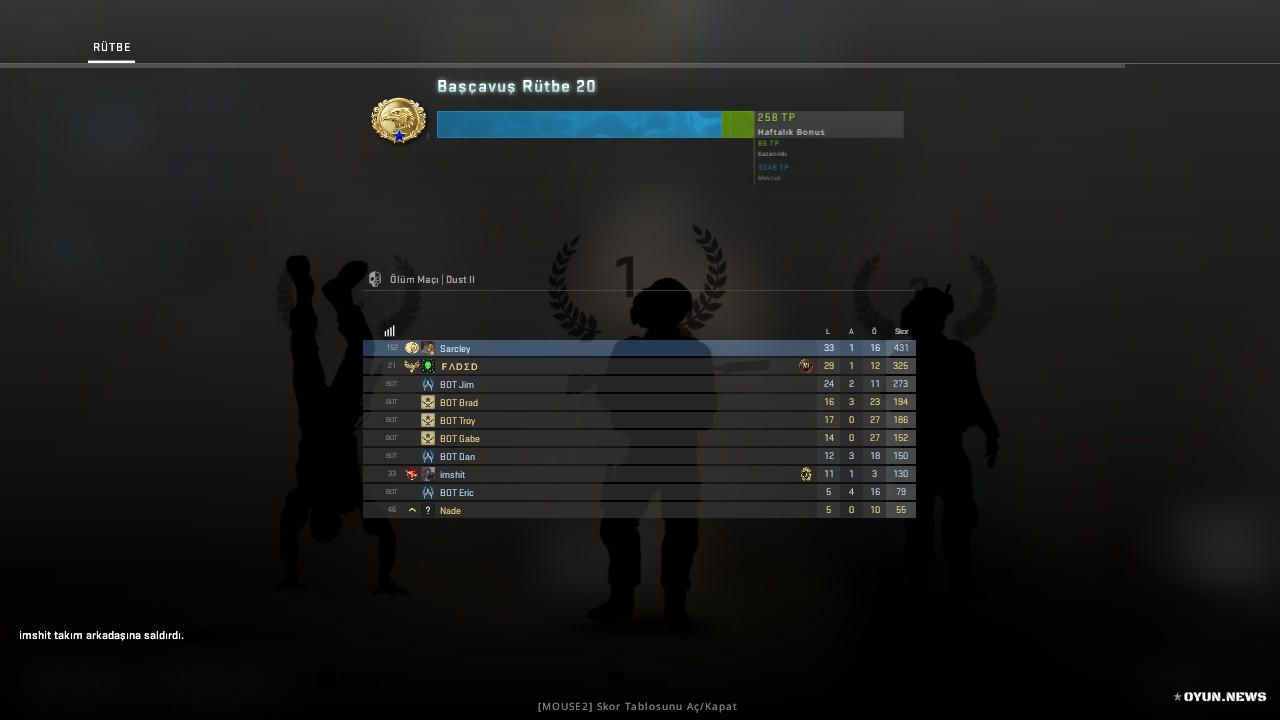 Cs Go Skor Rutbe Ekran Goruntusu 5