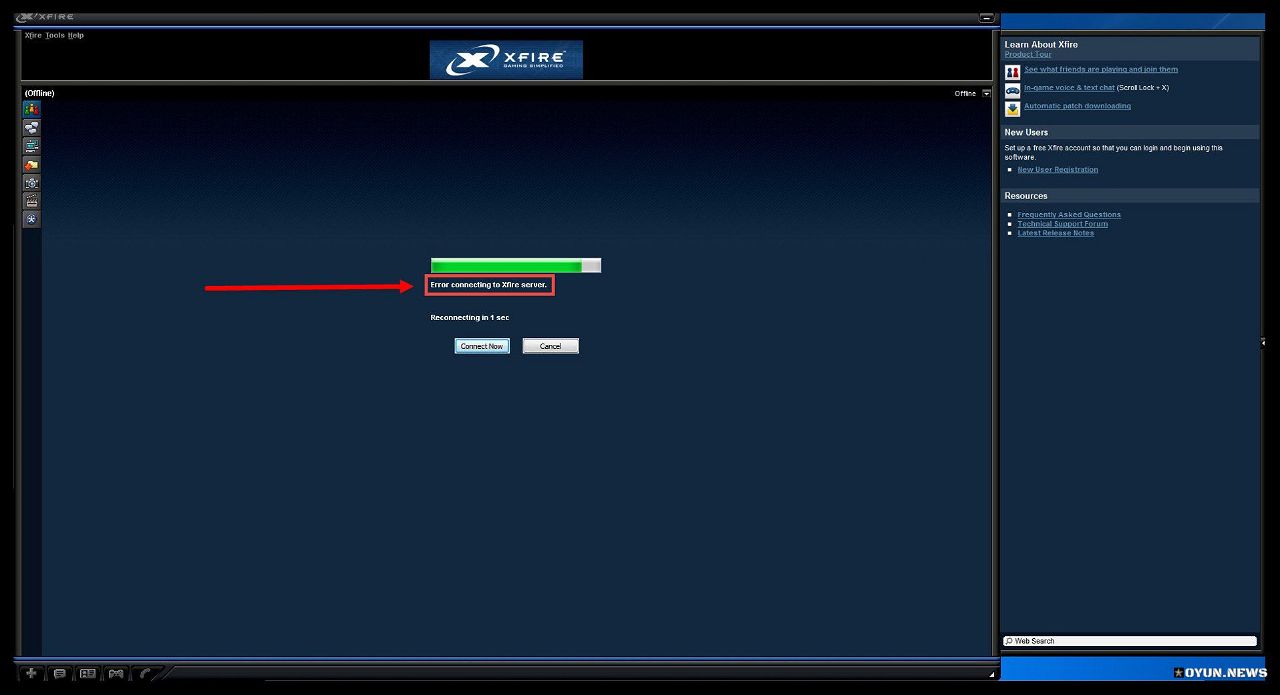 Error Connection To Xfire Server