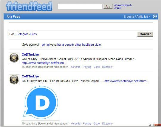 Friendfeed Codturkiye
