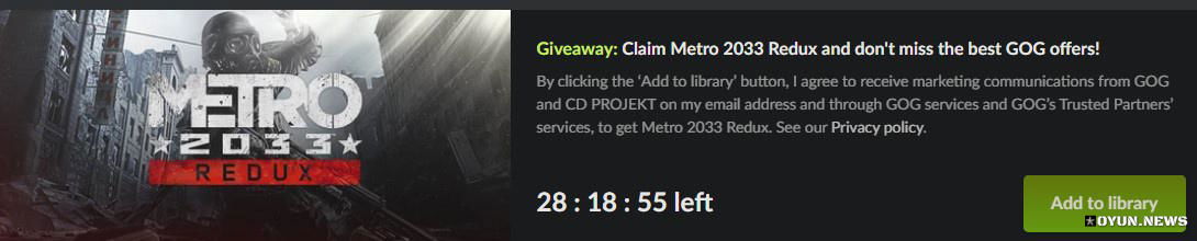 Metro: 2033 Redux 2025 Giveaway Metro 2033 Free Kampanya Nisan 2025