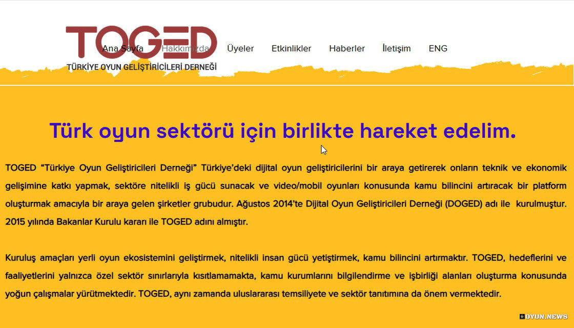 TOGED Türkiye Oyun Geliştiricileri Derneği Hakkında Toged Hakkinda