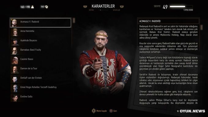The Witcher 3 Wild Hunt Acımasız Kral Radovid The Witcher 3 Wild Hunt Acımasız Kral Radovid