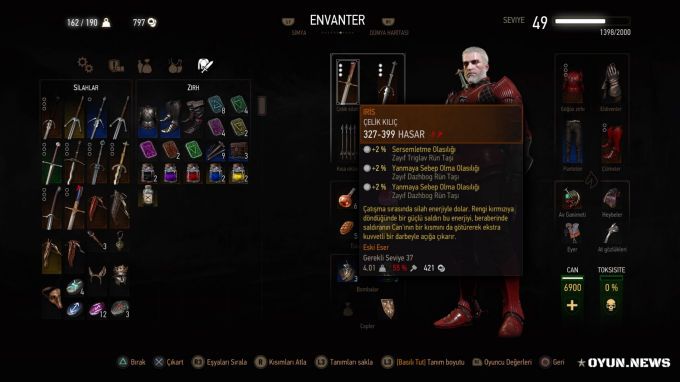 The Witcher 3 Wild Hunt Envanter Bölümü The Witcher 3 Wild Hunt Envanter Bölümü