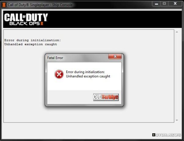 Black Ops 2 Error During Initialization Unhandled Exception Caught Hatasi Ve Cozumu