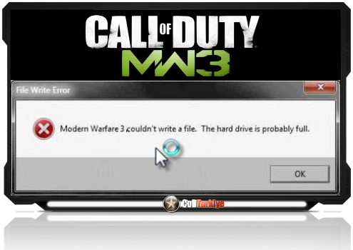MW3 The Hard Drive Is Probably Full Hatasi