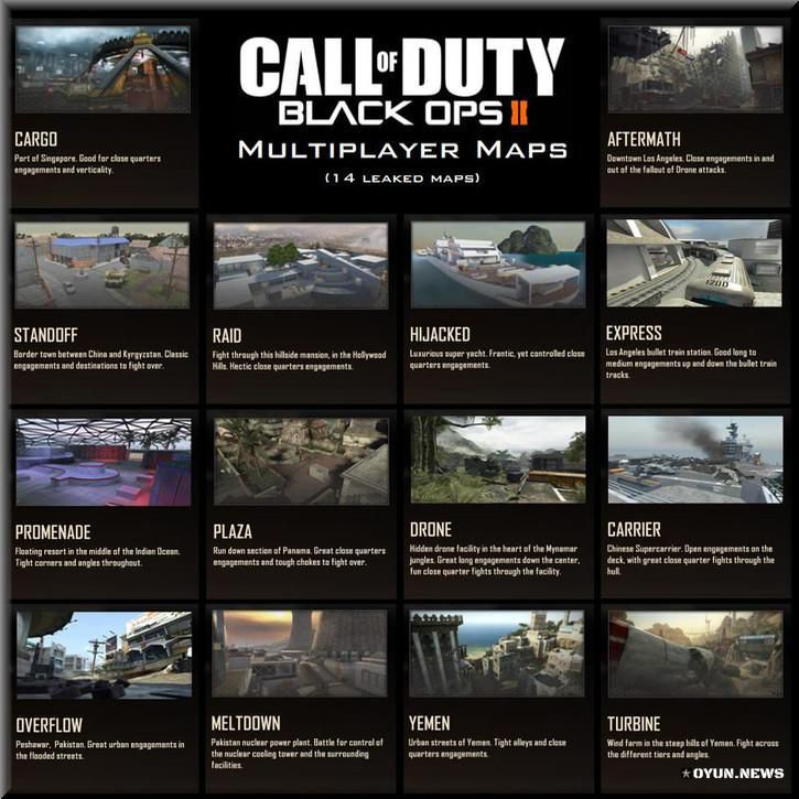 Black Ops 2 Stock Map Image List