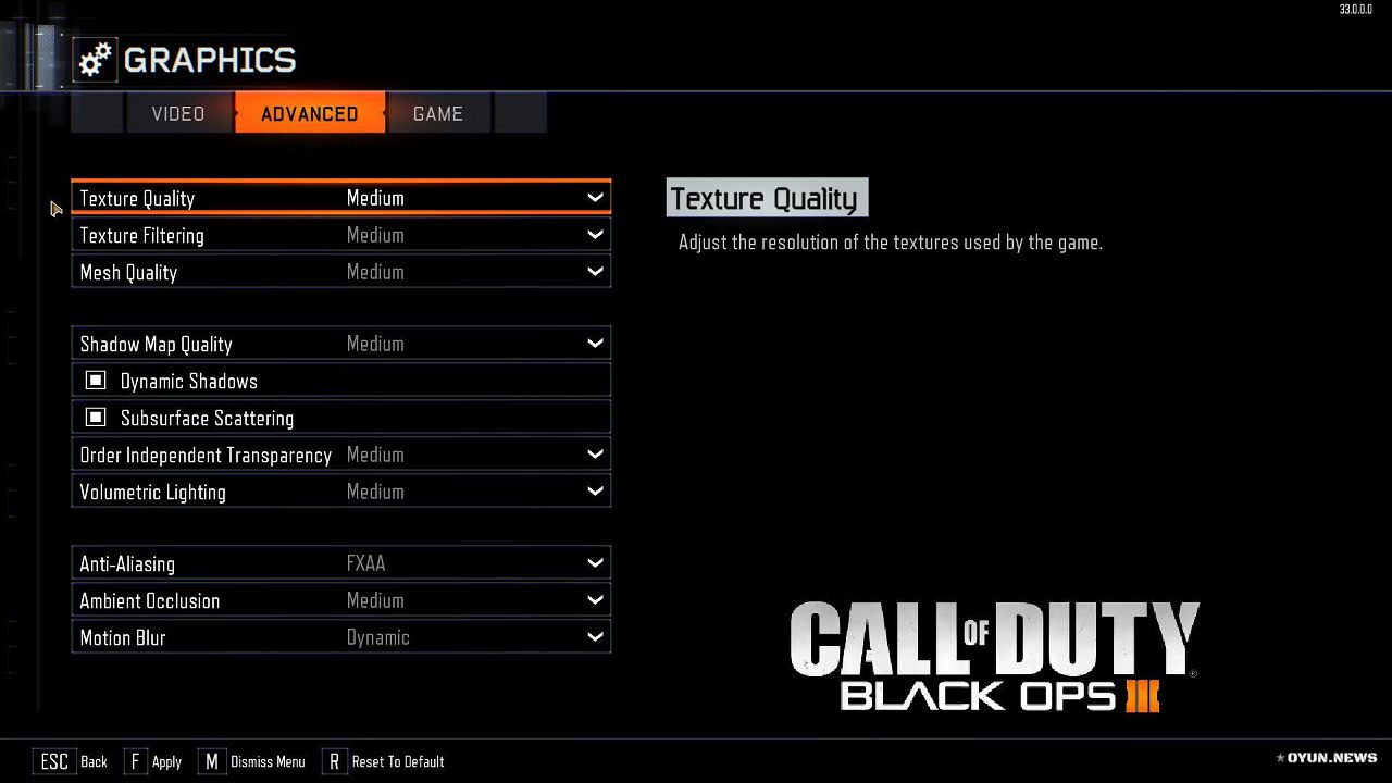 Black Ops 3 Gelismis Grafik Ayarlari