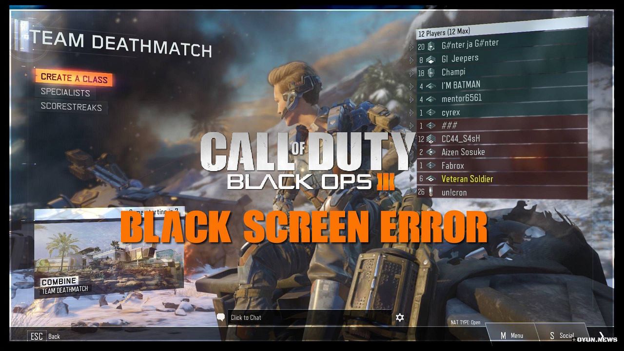 Bo3 Black Screen Error