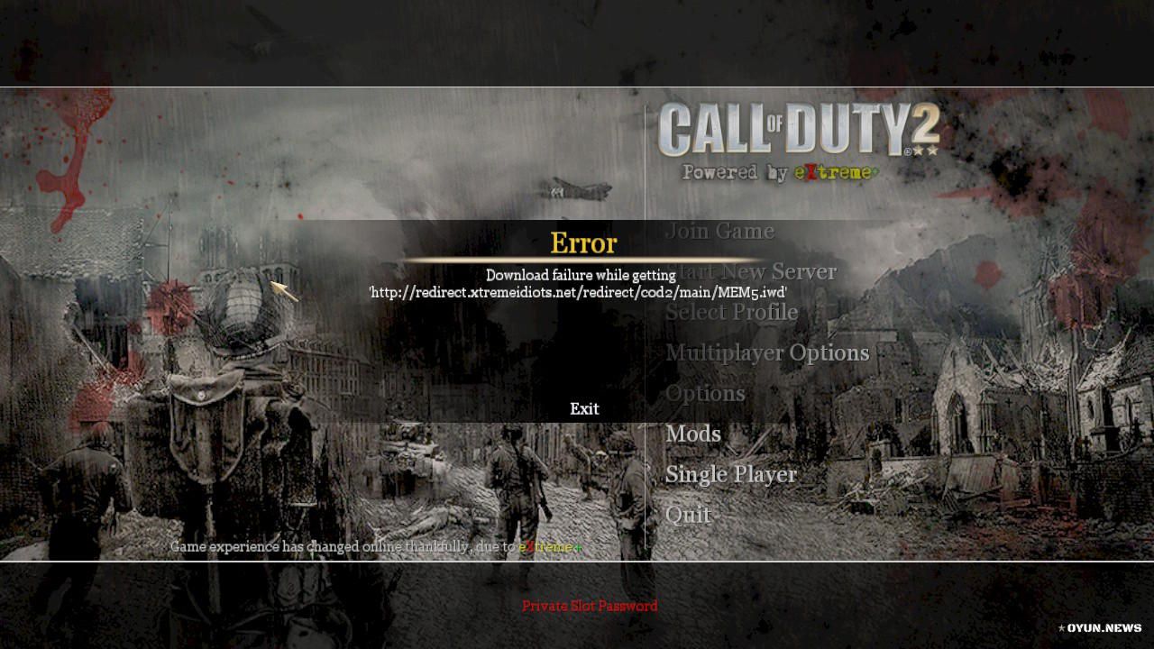 Call Of Duty 2 Download Failure While Getting Error