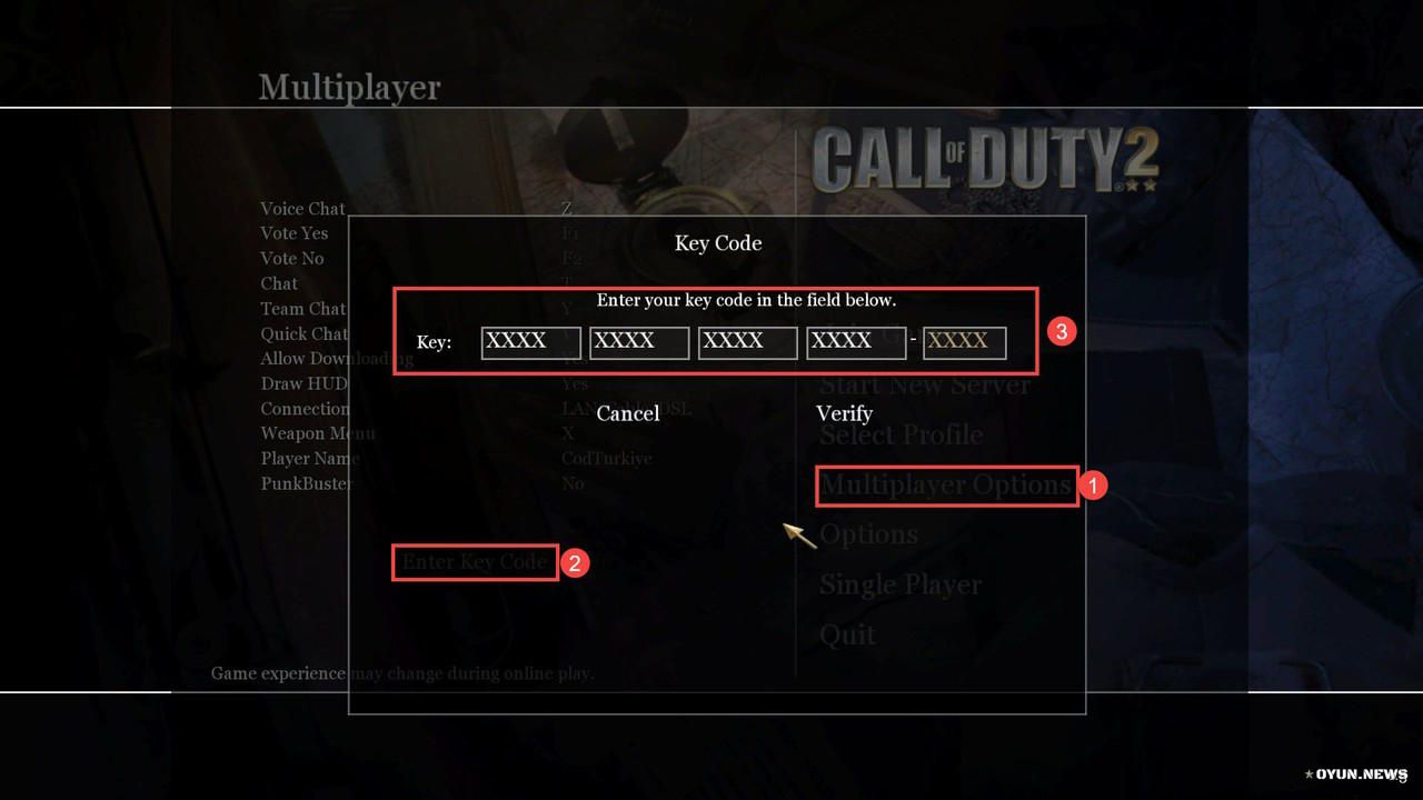 Call Of Duty 2 Enter Key Code Nasil Girilir