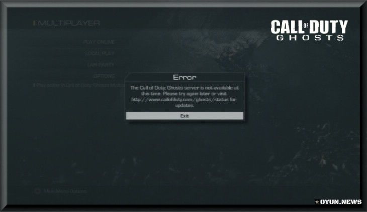 Call Of Duty Ghosts Server Is Not Available At This Time