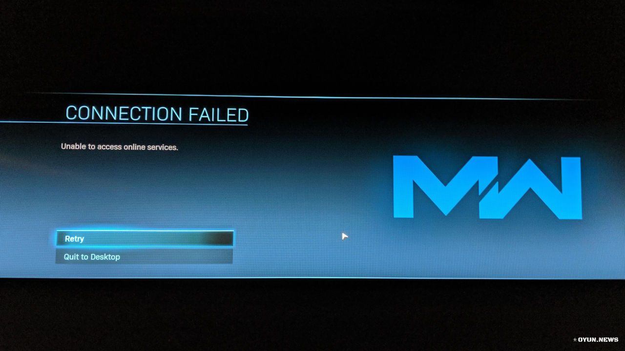Call of Duty Modern Warfare Connection Failed Error
