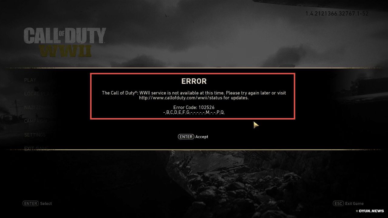 Cod Ww2 Service Is Not Available At This Time Error