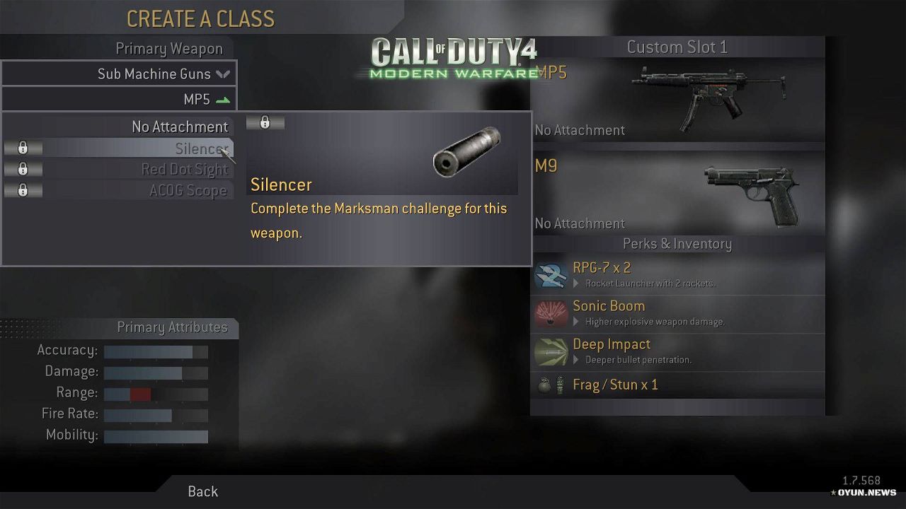 Cod4 Create Class M9 Silencer