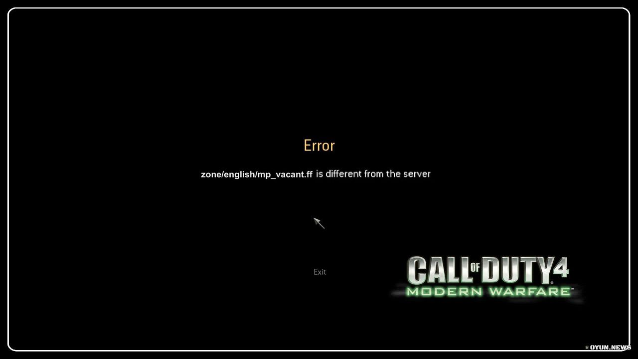 Cod4 Mp Map.ff Is Different From This Server Error