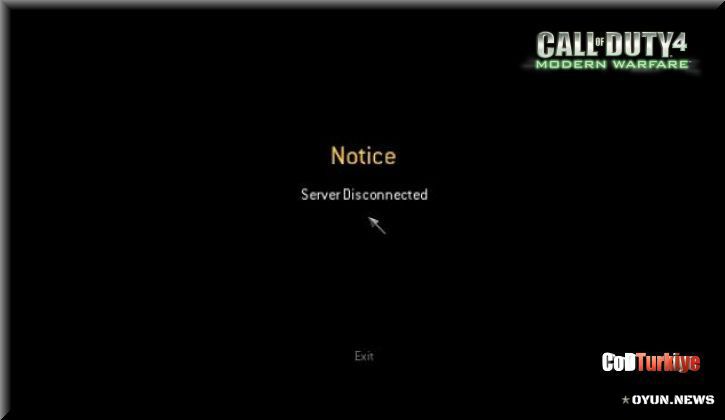 Cod4 Server Disconnect Hatasi
