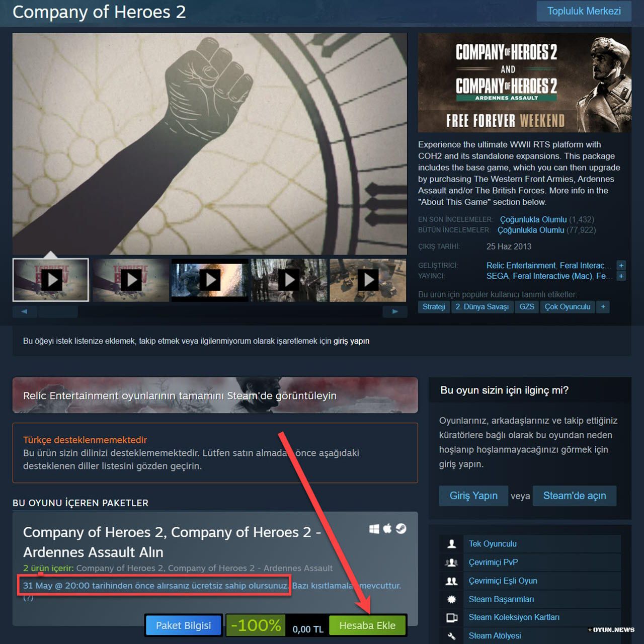 Company Of Heroes 2 Ucretsiz Kampanya