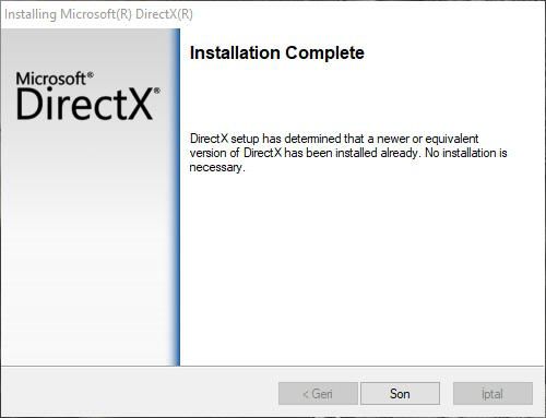 Directx Installation Complate