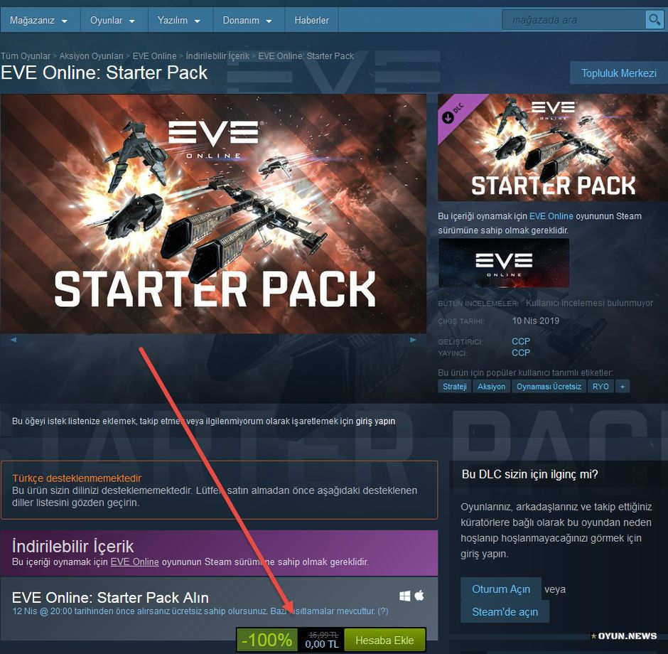 EVE Online: Starter Pack Free Kampanya