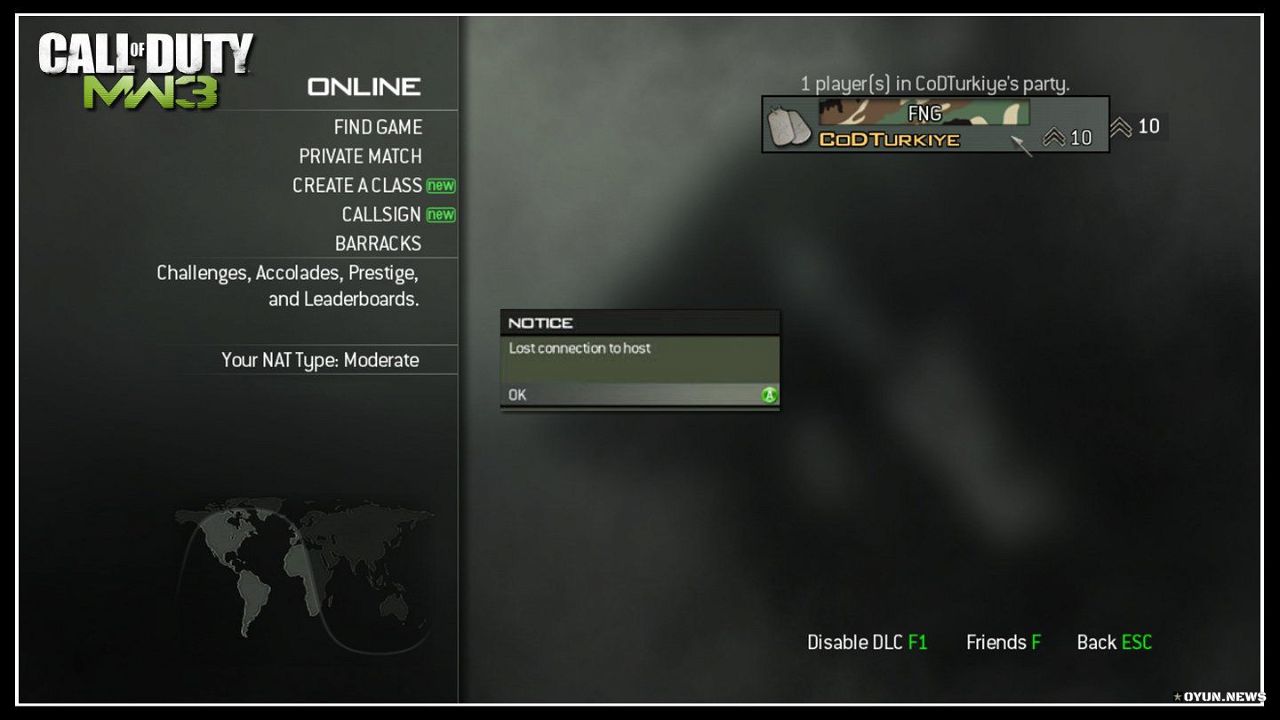 Mw3 Lost Connection To Host Error