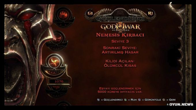 God of War 3 Remastered Kırmızı Küre Sistemi